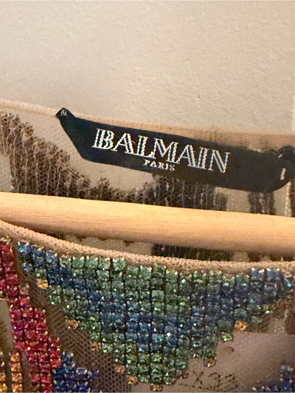 Balmain Multicolor Rhinestone Evening Dress - Picture 6 of 10